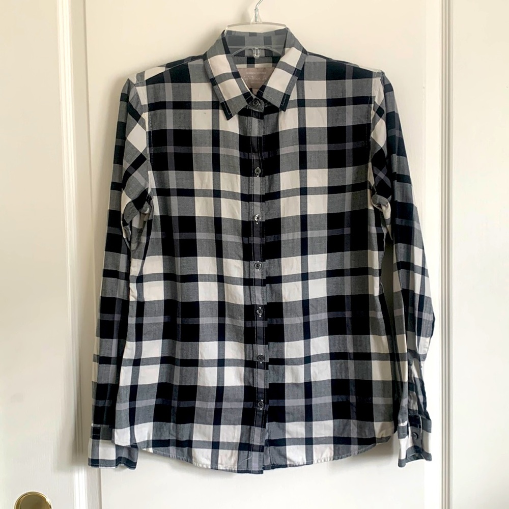 Banana Republic black white soft washed cotton shirt size S